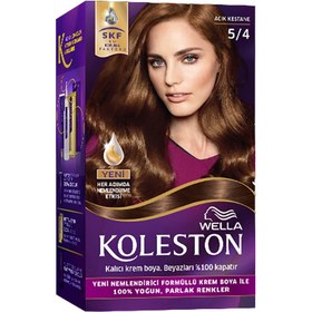 تصویر کیت رنگ موی کلستون ولا شماره 5.4 رنگ فندقی روشن WELLA KOLESTON KIT 5.4 ACIK KESTANE