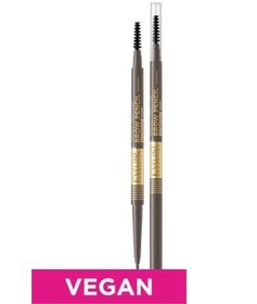 تصویر مداد ابروی اولاین مدل مایکرو پرسایس و ضدآب با رنگ قهوه ای ملایم EVELINE MICRO PRECISE BROW PENCIL "VEGAN &waterproof"