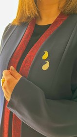 تصویر گل سینه بته جقه برنجی - طلایی 