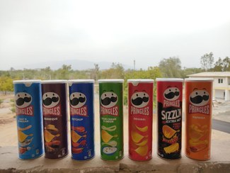 تصویر چیپس پرینگلز اصل Pringles بسته 165 گرمی - آبی کمرنگ سرکه نمکی Pringles Original Chips 165g Pack