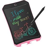 تصویر تبلت نوشتن LCD رنگارنگ XIYITOY برای اسباب بازی های کودکان و نوجوانان 3 تا 12 ساله ، تابلوی طراحی و نوشتن 8.5 اینچ با دکمه قفل کردن Erase برای بزرگسالان برای مدرسه و دفتر (Pink02) 