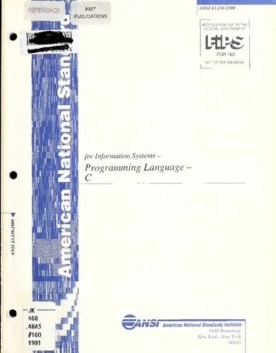 خرید و قیمت دانلود کتاب ANSI X3.159-1989 - C89 - Information technology ...