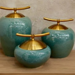 تصویر جینجر جار سه سایز فیروزه ای - پرنسا هوم 