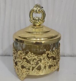 تصویر قندان گرد نورا طلایی 