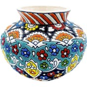 تصویر گلدان سفال میناکاری Enameled pottery vase