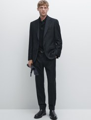 تصویر شلوار مردانه ماسیمو دوتی فاق نرمال بافتنی | Massimo Dutti 110779203507505 