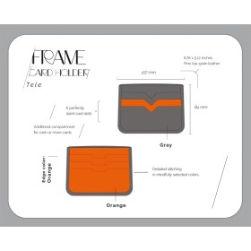 تصویر جاکارتی چرمی Jowhar Mini Frame Tele طوسی و نارنجی 