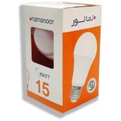 تصویر لامپ حبابی ال ای دی 15 وات آفتابی نمانور مدل A70 پایه E27 