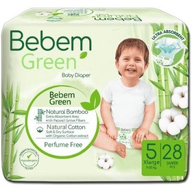 تصویر پوشک ببم سبز سایز 5 بسته 28 عددی ا Bebem diaper size 5 pack of 28 Bebem diaper size 5 pack of 28
