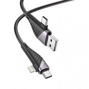 تصویر کابل 1.2 متری USB-A/تایپ سی به لایتنینگ هوکو مدل U95 Hoco U95 USB-A/Type-C To Lightning Cable 1.2m