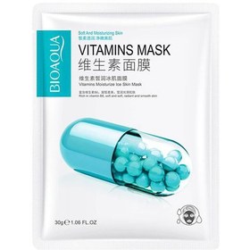 تصویر ماسک صورت نقابی آبرسان ویتامینه بیوآکوا ا Bioaqua Moisturizing Vitamins Sheet Mask Bioaqua Moisturizing Vitamins Sheet Mask