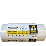 تصویر کیسه زباله رولی پرفراژدار سفید خیلی کوچک 25 برگی دارکوب Darkoob Very Small Garbage Bags 25 piece package