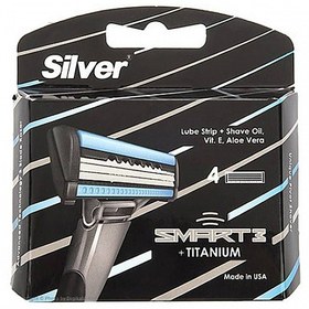 تصویر تیغ یدک 4 عددی مدل اسمارت3 سیلور Silver Smart3 Razor Blades Pack Of 4