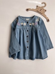 تصویر پیراهن جین گلدوزی دخترونه 