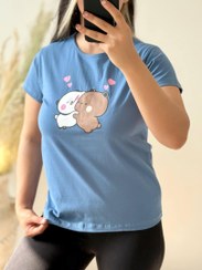 تصویر تیشرت نخ پنبه خرسی - صورتی 