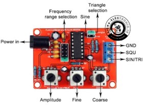 تصویر ماژول فانگشن ژنراتور با باکس شفاف/سه پارامتری /۱ هرتز تا ۱ مگاهرتز /ساده و کاربردی با قابلیت تولید فرکانسهای مربعی ،سینوسی،مثلثی/کیفیت مناسب DIY Function Generator module : 1Hz-1MHz