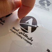 تصویر چاپ لیبل و برچسب PVC شفاف 