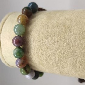 تصویر جواهر عقیق خزه ای سبز - گردنبند 