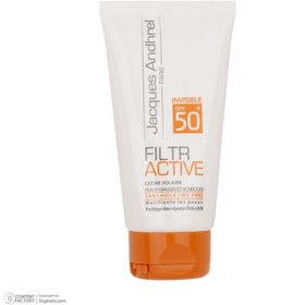 تصویر کرم ضد آفتاب بدون رنگ ژاک آندرل پاریس SPF 50 مدل FILTR ACTIVE ‌مناسب پوست‌های چرب و مستعد آکنه حجم 50 میلی‌لیتر 