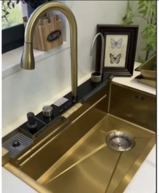 تصویر سینک پیانویی پنج کلید طلایی(سینک ۵ کلید طلایی)بهترین کیفیت با گارانتی برند تایل تپ در شیراز هزینه ارسال پسکرایه 