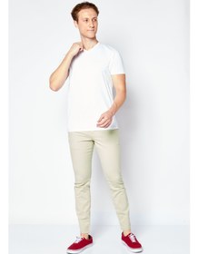 تصویر شلوار چینی مردانه جذب ساده، سبز مریم گلی برند selected homme Men Slim Fit Solid Chino Pants, Sage Green