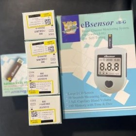 تصویر دستگاه تست قند خون (ebsensor)+6 بسته نوار50 عددی 