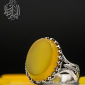 تصویر انگشتر مردانه نقره عقیق زرد شرف الشمس کد ۷۸۰۴۴ 