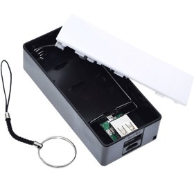 تصویر کیس پاوربانک دو باتری دارای خروجی USB 5V 1A (مشکی) 