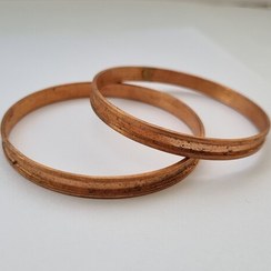 تصویر زیرساخت مسی النگو باریک مناسب فیروزه کوبی سایز 1تا 3 
