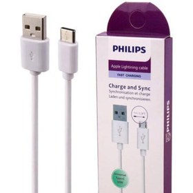 تصویر کابل تایپ سی فست شارژ Philips 1m Philips 1m Type-C Cable 