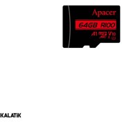 تصویر کارت حافظه microSDXC اپیسر مدل R100 کلاس 10 استاندارد UHS-I U1 با سرعت 100MB ظرفیت 64 گیگابایت Apacer R100 UHS-I U1 Class 10 100MB microSDXC 64GB