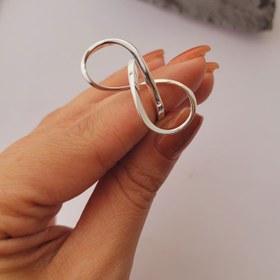 تصویر انگشتر زنانه مینیمال بینهایت طرح طلا نانو رنگ ثابت Women's minimal infinity ring, gold design, nano fixed color