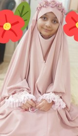 تصویر پک جشن تکلیف ملائکه با کیف و سجاده - نباتی مروارید دوزی شده / 145 cm Pak1