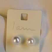 تصویر گوشواره استیل مروارید بزرگ 