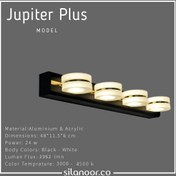 تصویر چراغ بالا آینه ژوپیتر پلاس چهار شعله 