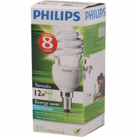 تصویر لامپ کم مصرف فیلیپس Philips Tornado E14 12W 