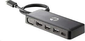 تصویر مبدل / تبدیل مدل اچ پی استوک HP TYPE-C TO HDMI /USB/VGA/TYPE-C 