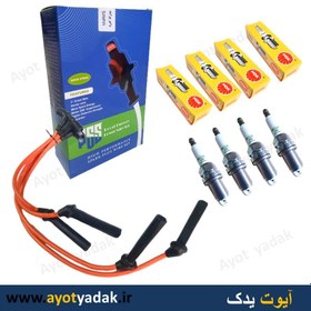 تصویر وایر شمع ساینا و کویک تقویتی 8 میل درجه یک + 4 عدد شمع ngk درجه یک( ارسال رایگان - 7 روز گارانتی تعویض کالا 