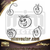 تصویر وکتور میوه خندان 5 عددی 1 