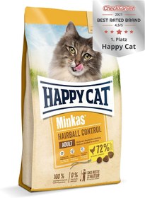 تصویر غذا خشک گربه هپی کت مدل Hairball Control وزن 10 کیلوگرم Happy cat Hairball Control