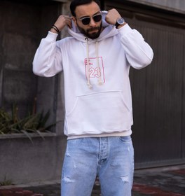 تصویر هودی مردانه مدل آستین بلند جنس نخ پنبه Men's hoodie with long sleeves made of cotton yarn