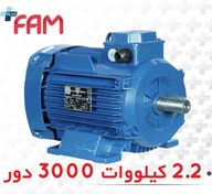 تصویر الکتروموتور 3 فاز فریم 90L آلومینیومی 2.2 کیلووات (3 اسب) 3000 دور موتوژن Electric motor 3-phase 90L aluminum frame 2.2 kW (3 hp) 3000 rpm