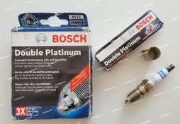 تصویر شمع پایه کوتاه سوزنی دبل پلاتینیوم 3X بوش آلمان BOSCH 8113 