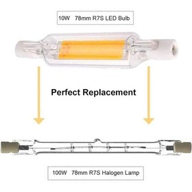 تصویر پک 2 عددی لامپ هالوژنی 10W 78mm R7S LED 