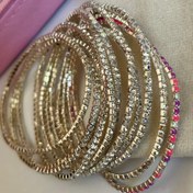 تصویر دستبند ترند دخترانه کشی نگین تنیسی 