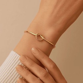 تصویر دستبند بنگل گره - نقره ای 