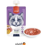 تصویر پودینگ گربه ونپی طعم اردک و کدو 90 گرم (انگلیسی نویس) Wanpy Pudding Duck & Pumpkin 90g