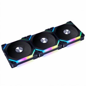 تصویر فن کیس لیان لی مدل UNI FAN SL120 V2 RGB – BLACK Lian Li UNI FAN SL120 V2 RGB Triple Pack - Black