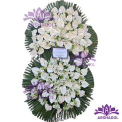 تصویر تاج گل دو طبقه تسلیت کد a2054 