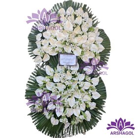 تصویر تاج گل دو طبقه تسلیت کد a2054 